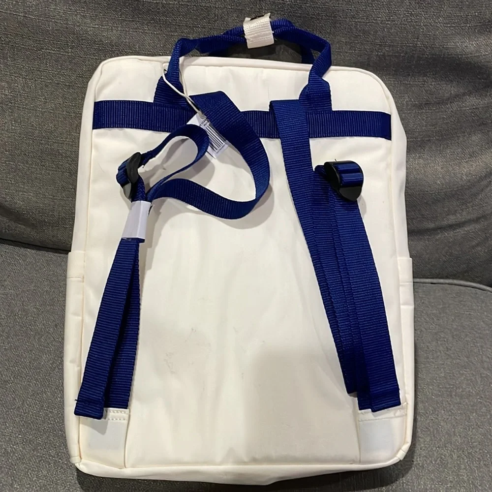 🍁 NEW Aldi Cream with Blue backpack Fall Gear 2023. With tags